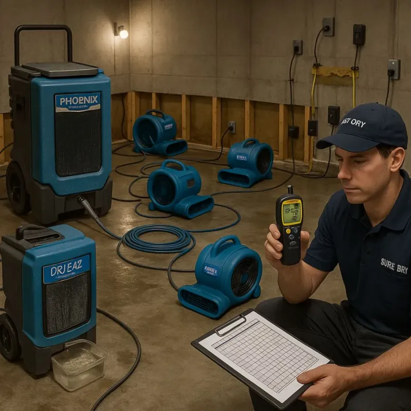 Structural Drying and Dehumidification process in Hope Mills, NC